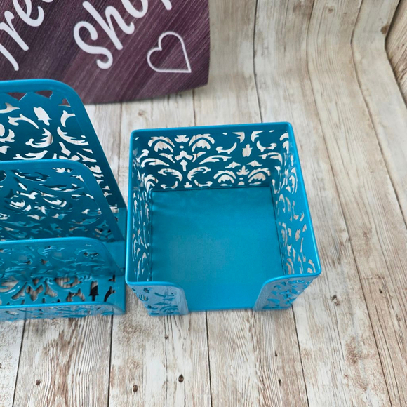 Desk Organizers Blue Metal File Holder - Picture 3 of 8